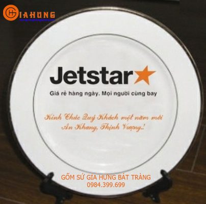 quà tặng jetstar, quà tặng gốm sứ, đĩa in logo