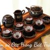 Bộ ấm chén men hoả biến gốm bát tràng