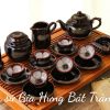 Bộ ấm chén men hoả biến gốm bát tràng