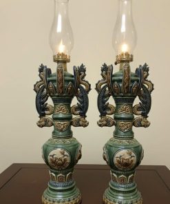 Đèn dầu thờ giả cổ gốm sứ Bát Tràng