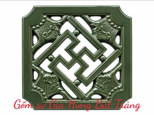 Gạch thông gió gốm bát tràng gạch chữ vạn