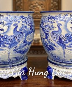 Thống vẽ chim công, thống gốm bát tràng